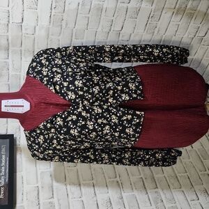 LuLus SZ XL Floral Crop Blouse